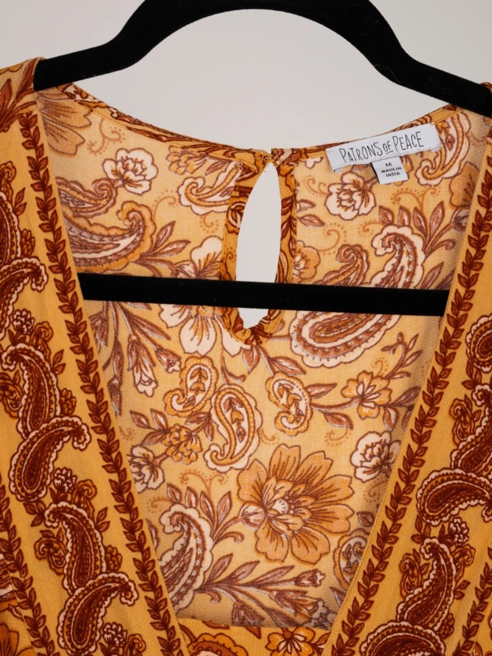 Patrons of Peace  multi orange floral   dress with full swirl skirt.